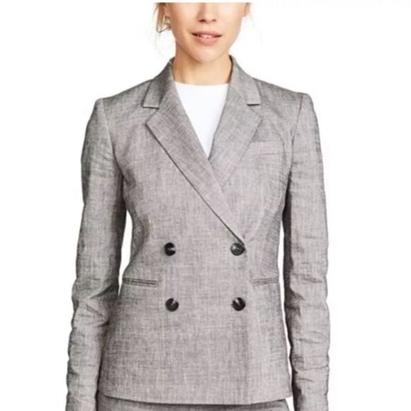 Theory Linen Double Breasted Blazer - Picture 2 of 13